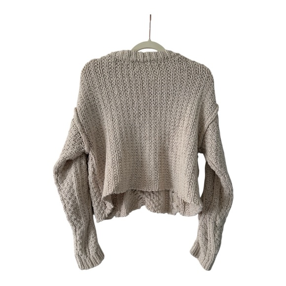 Free People Cutting Edge Cotton Cable Sweater - Picture 3 of 5